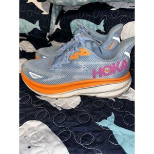 Hoka One One Clifton 9 Women's Running Shoes Blue/Orange Size 8B